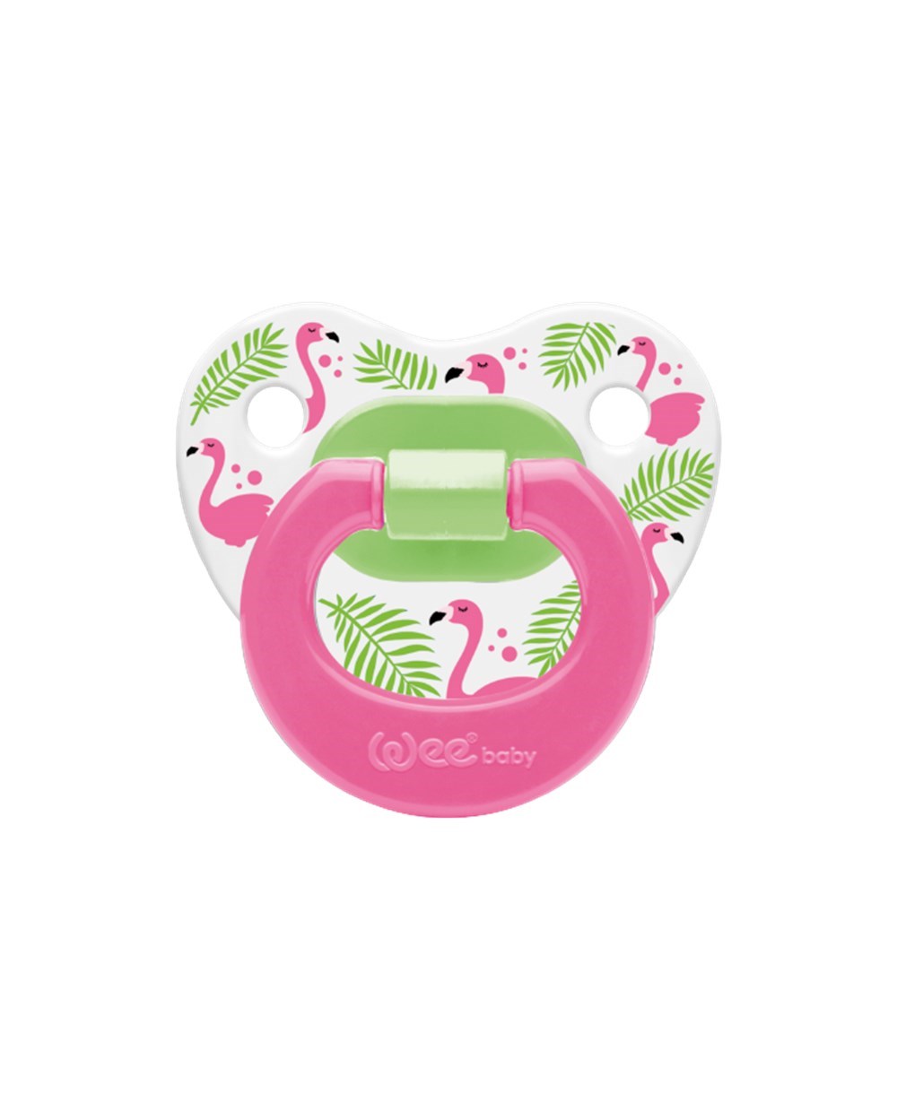Emzik, WEE BABY, Wee Baby Desenli Damaklı Emzik No:1 0-6Ay 833 Pembe