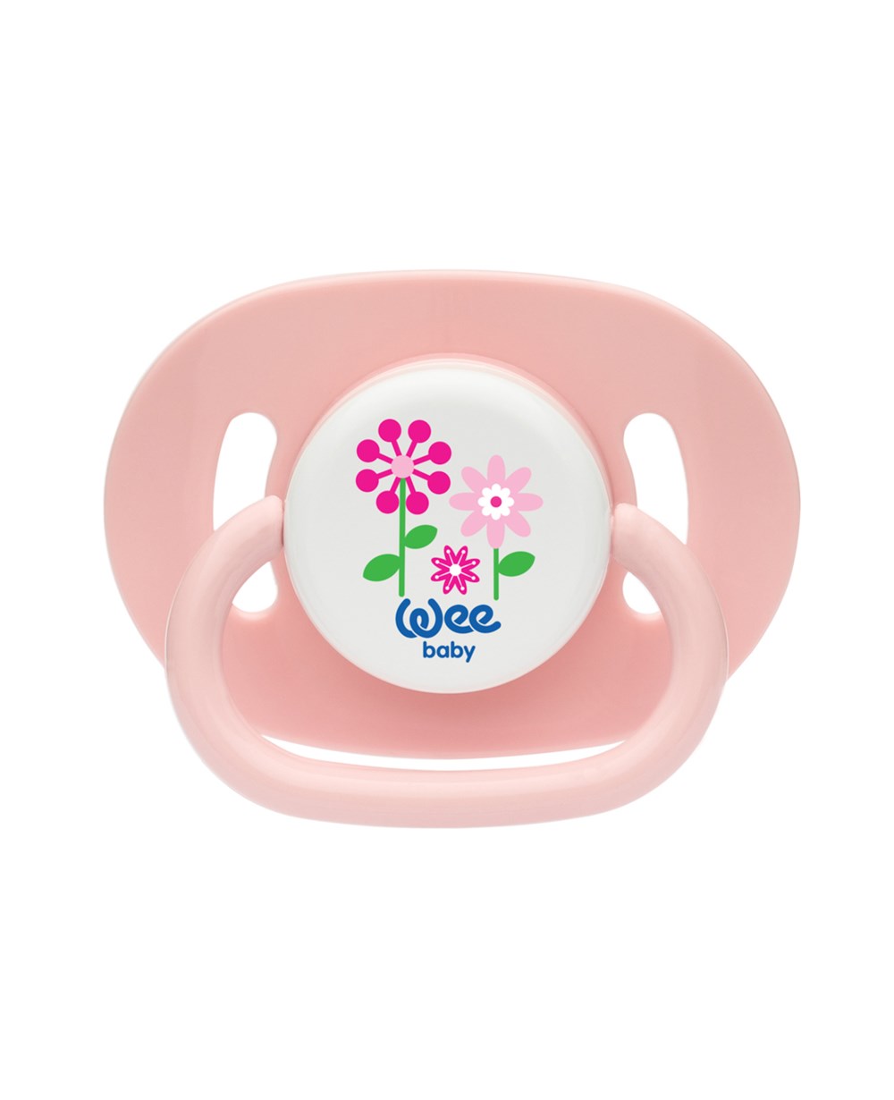 Emzik, WEE BABY, Wee Baby Oval Gövdeli Yuvarlak Uçlu Emzik No:1 0-6Ay 829 Pembe