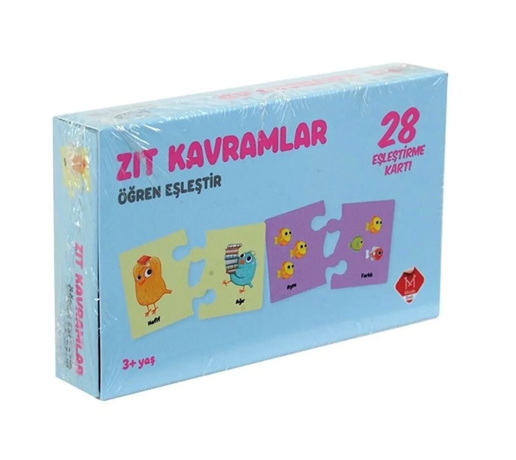 Eşleştirme Oyunları, Laço Kids, Zıt Kavramlar Eşleştirme Kartları 28 Kart