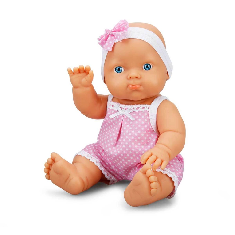 Et Bebekler, Sunman, Ada Bebek 23 cm 20085 Pembe Kurdele Puantiyeli
