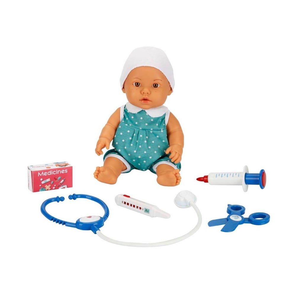 Et Bebekler, Sunman, Bebelou Doktor Zamanı 35cm Konuşan Bebek 29459 Yeşil