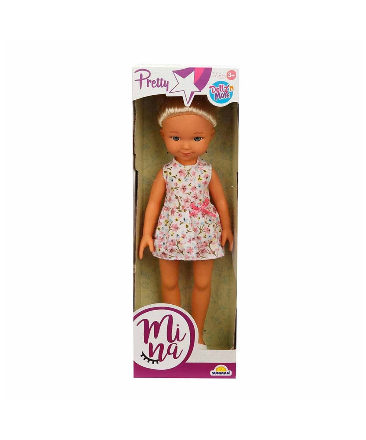 Et Bebekler, Sunman, Mina Bebek 35 cm 30271 Kalpli Elbiseli