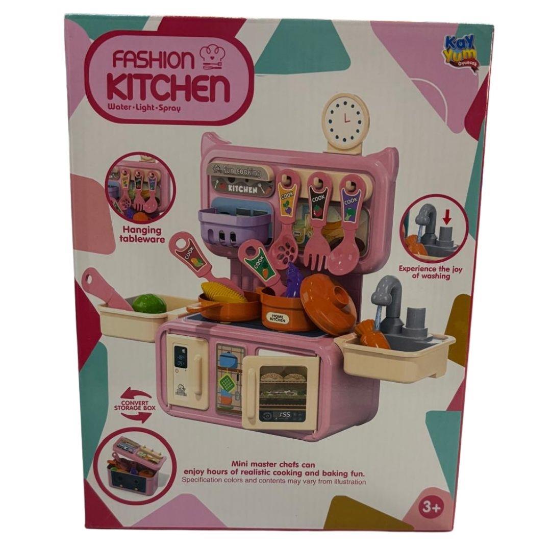 Evcilik Aksesuarları, KAYYUM OYUNCAK, Kayyum Mini Mutfak Seti Pembe