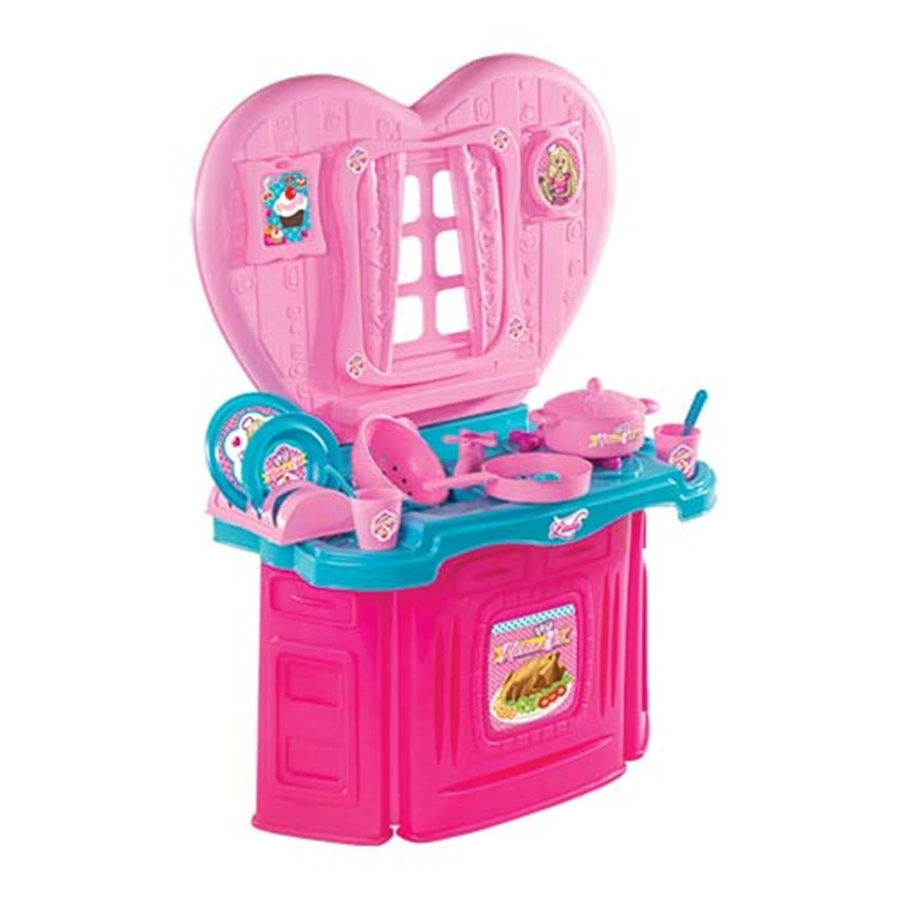 Evcilik Aksesuarları, Furkan Toys, Linda Kalpli Büyük Mutfak Seti FR58529