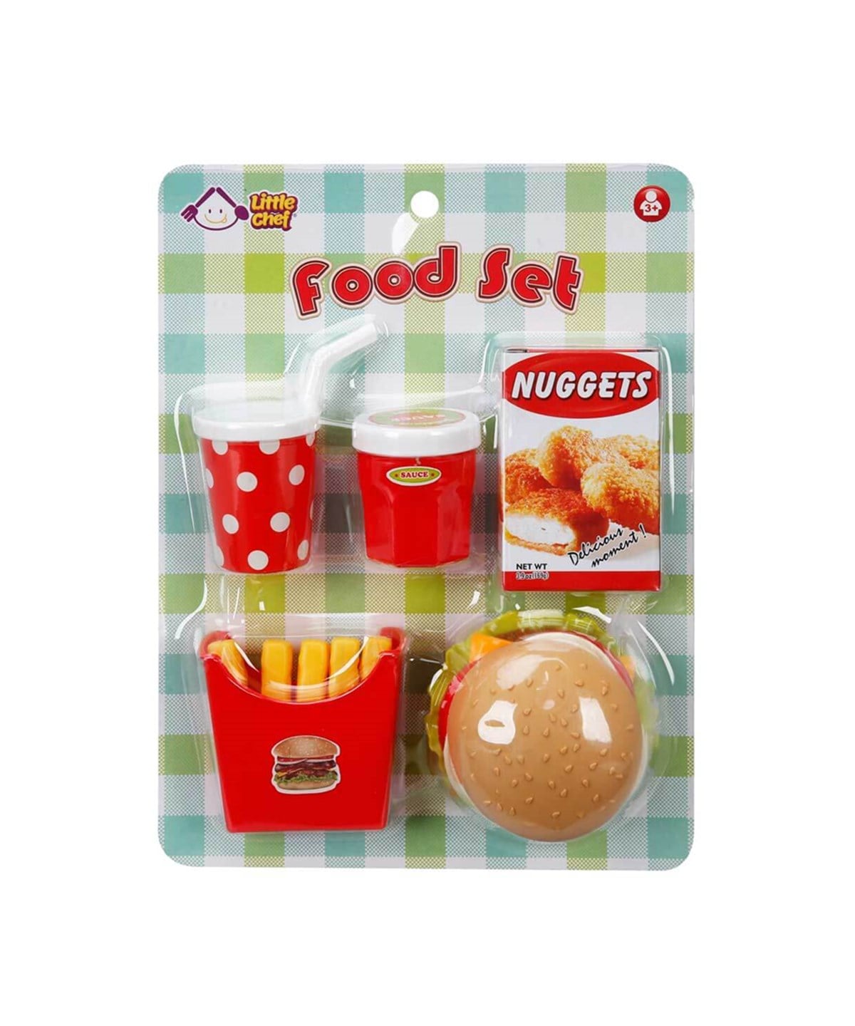 Evcilik Aksesuarları, Sunman, Little Chef Fast Food Yiyecek Oyun Seti 19702 Hamburger