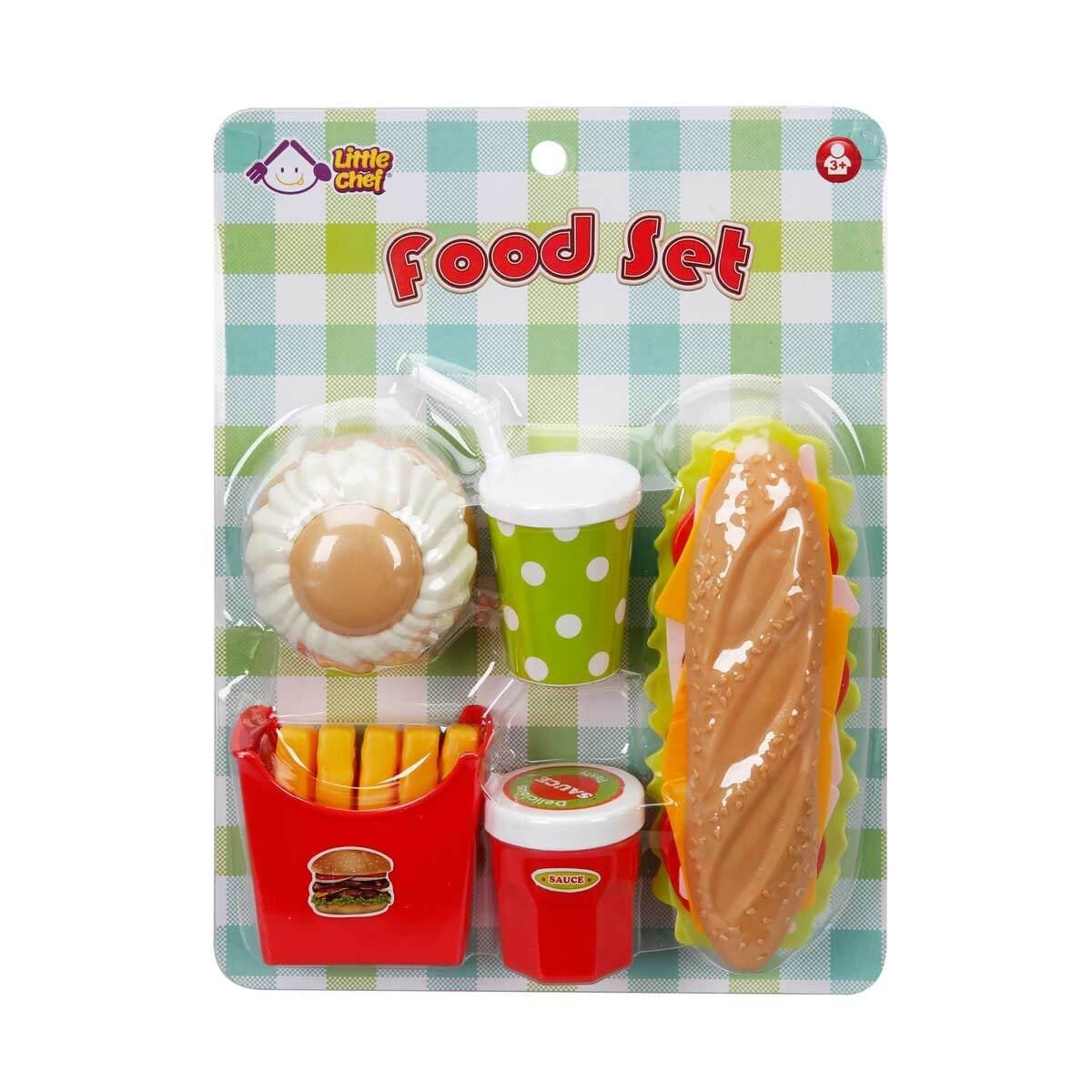 Evcilik Aksesuarları, Sunman, Little Chef Fast Food Yiyecek Oyun Seti 19702 Sandviç