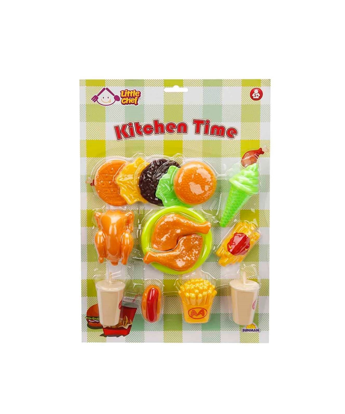 Evcilik Aksesuarları, Sunman, Little Chef Fast Food Yiyecekler Oyun Seti 88140 Sosisli 15 Parça