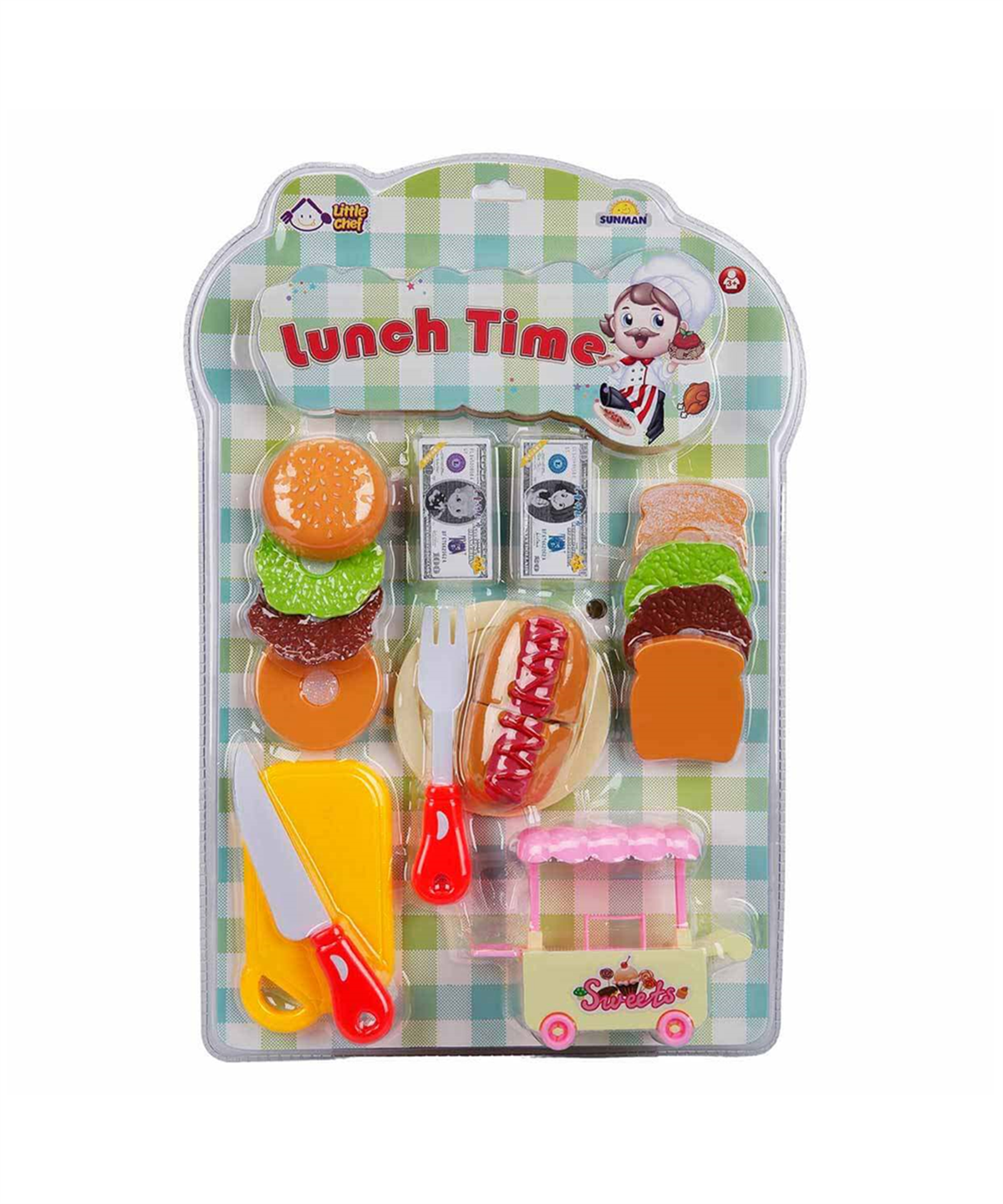 Evcilik Aksesuarları, Sunman, Little Chef Fast Food Seti 27462 Hamburger