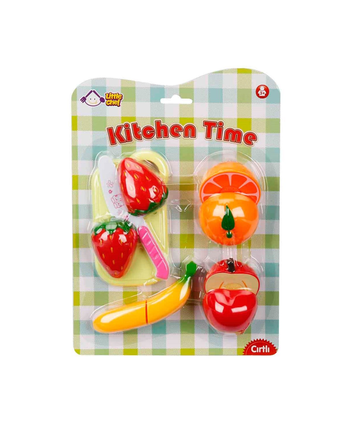 Evcilik Aksesuarları, Sunman, Little Chef Kesme Tahtalı Meyve ve Sebze Seti 02355 Çilek