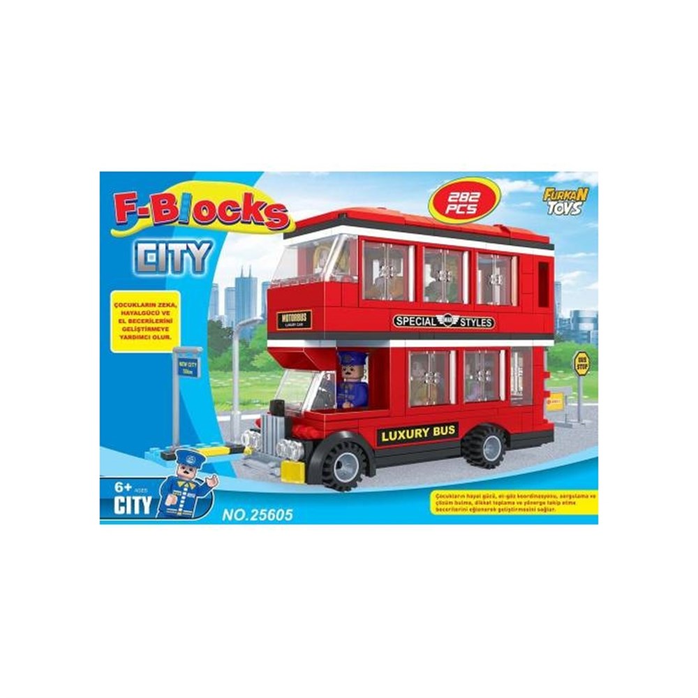 F-Blocks Lego Setleri, F-BLOCKS, F-Blocks Lego City Seri 282 Parça 25605 İki Katlı Yolcu Otobüsü