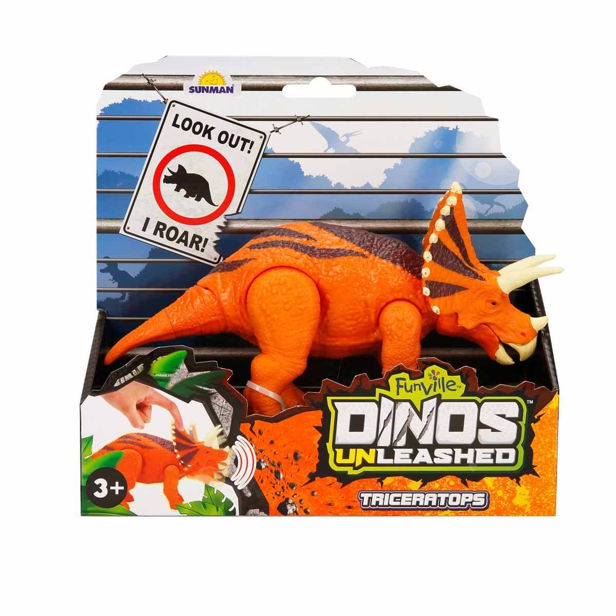 Fonksiyonel Hayvanlar, Sunman, Crazoo Sesli ve Hareketli Dinozor 11234 Triceratops