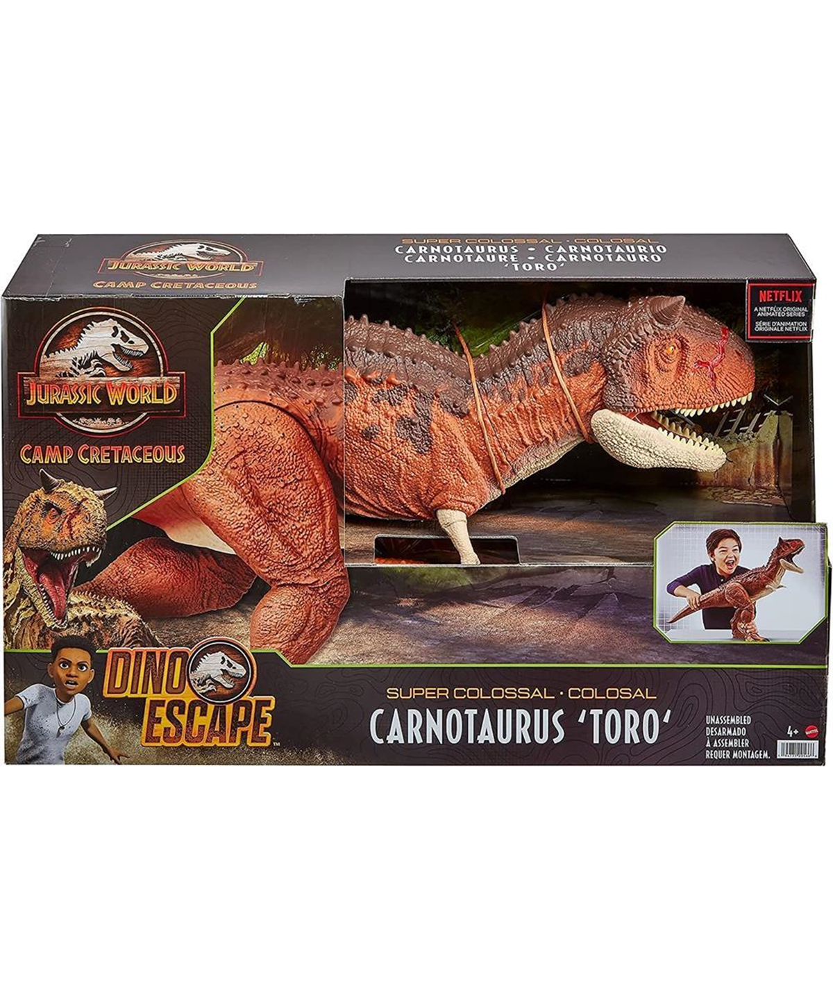 Fonksiyonel Hayvanlar, Jurassic World, Jurassic World 3 Ft Uzun Süper Devasa Carnotaurus Toro Figür HBY86