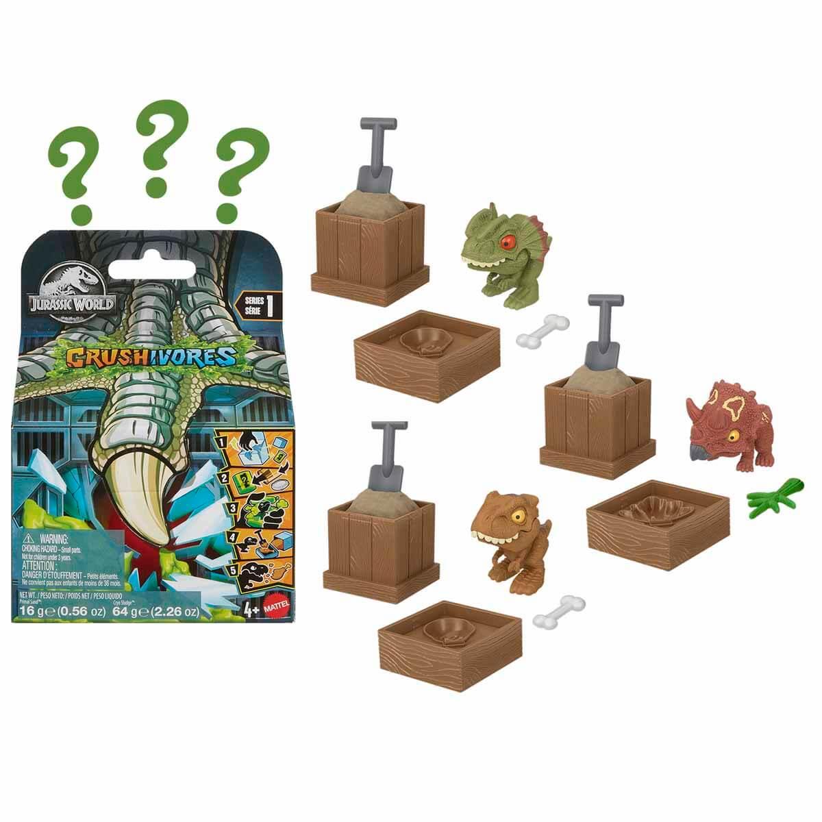 Fonksiyonel Hayvanlar, Jurassic World, Jurassic World Crushivores Serisi Sürpriz Aksesuarlı Figürler Sürpriz Paket S1