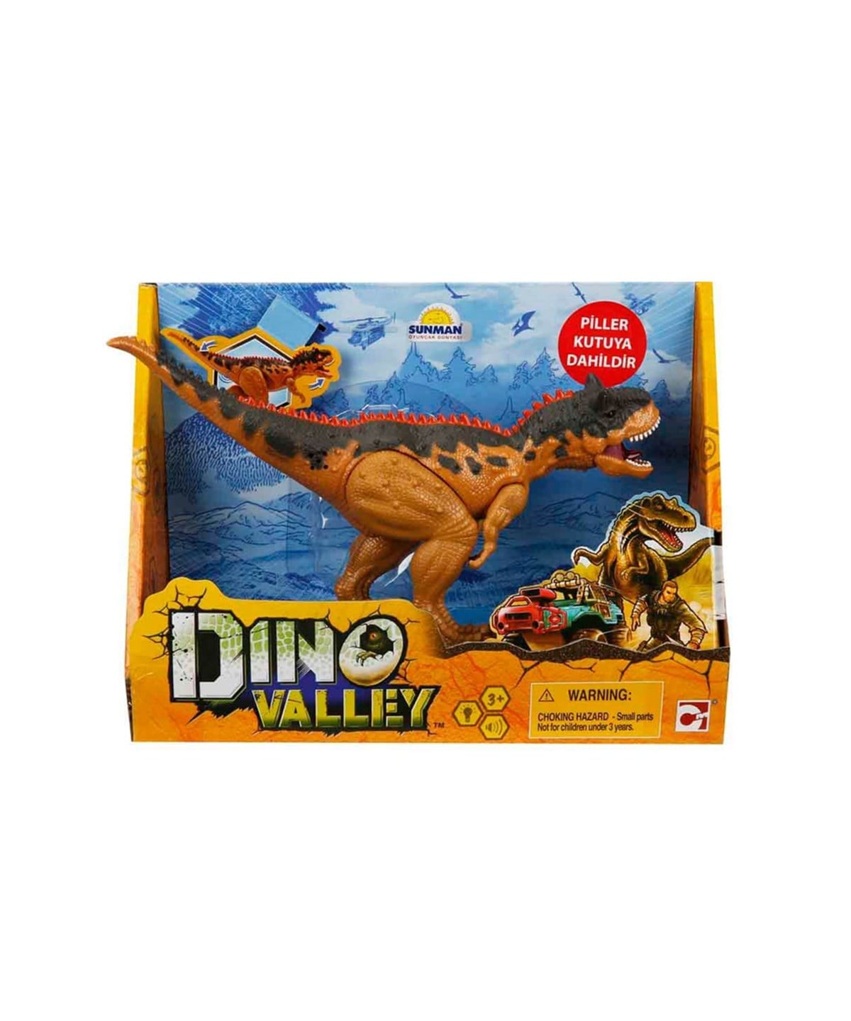 Hayvan Figürleri, Sunman, Chap Mei Sesli ve Işıklı Dino Valley Dinozor 20837 Kahverengi