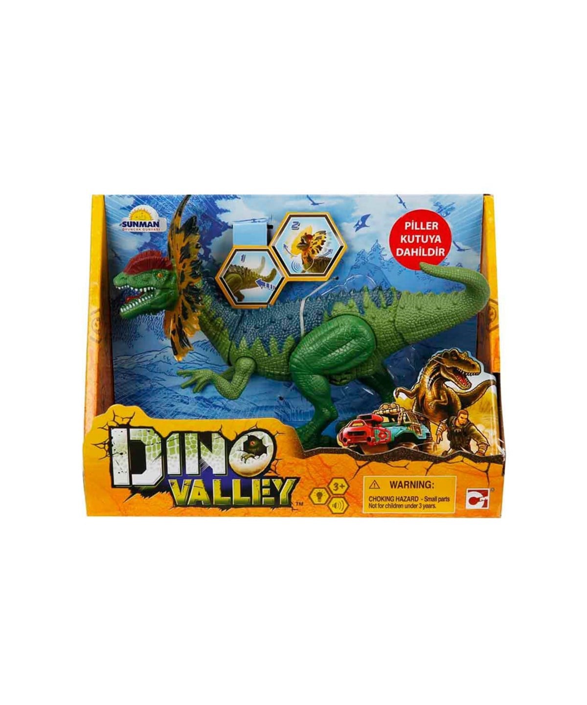 Hayvan Figürleri, Sunman, Chap Mei Sesli ve Işıklı Dino Valley Dinozor 20837 Yeşil Renk