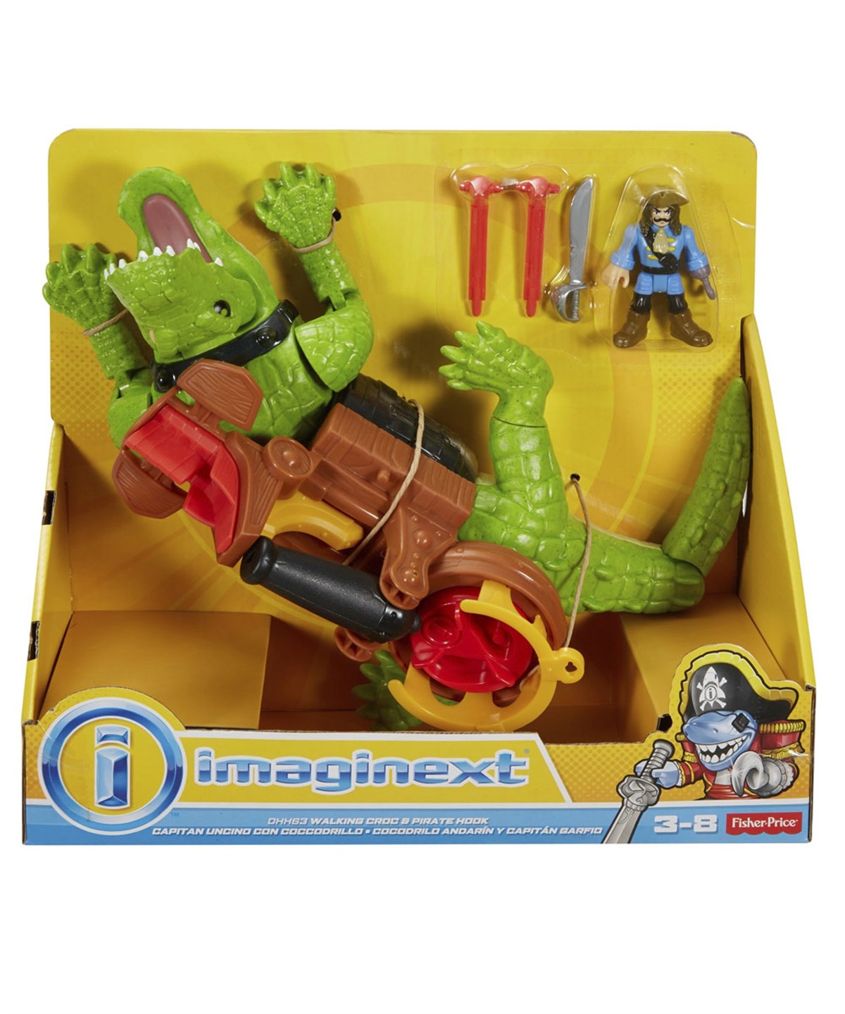 Hayvan Figürleri, DC Comics, Imaginext Yürüyen Timsah ve Korsan Hook DHH63