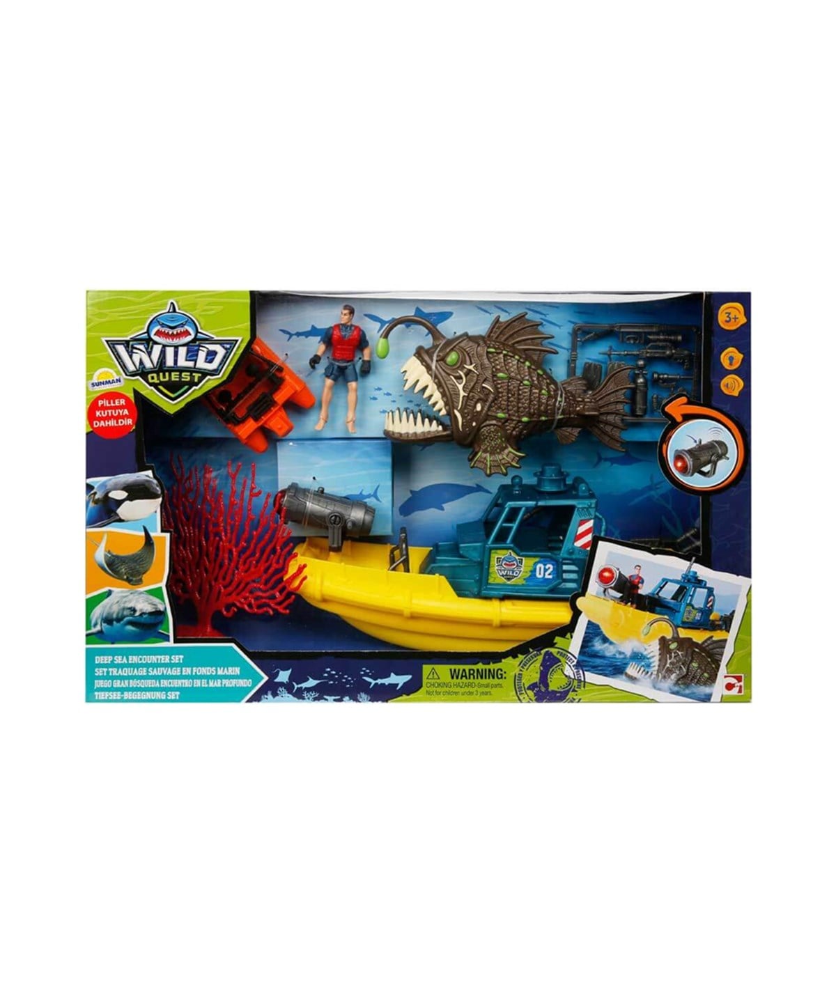 Hayvan Setleri, Sunman, Chap Mei Wild Sesli ve Işıklı Wild Quest Kurtarma Teknesi Oyun Seti 549204