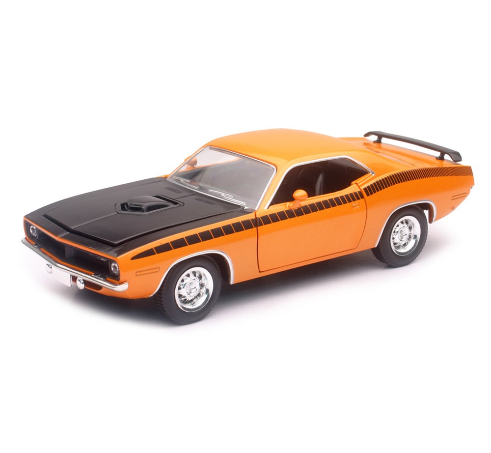 Hobi ve Koleksiyon, Sunman, 1:25 Muscle Model Araba 18539 1970 Plymouth Cuda Turuncu