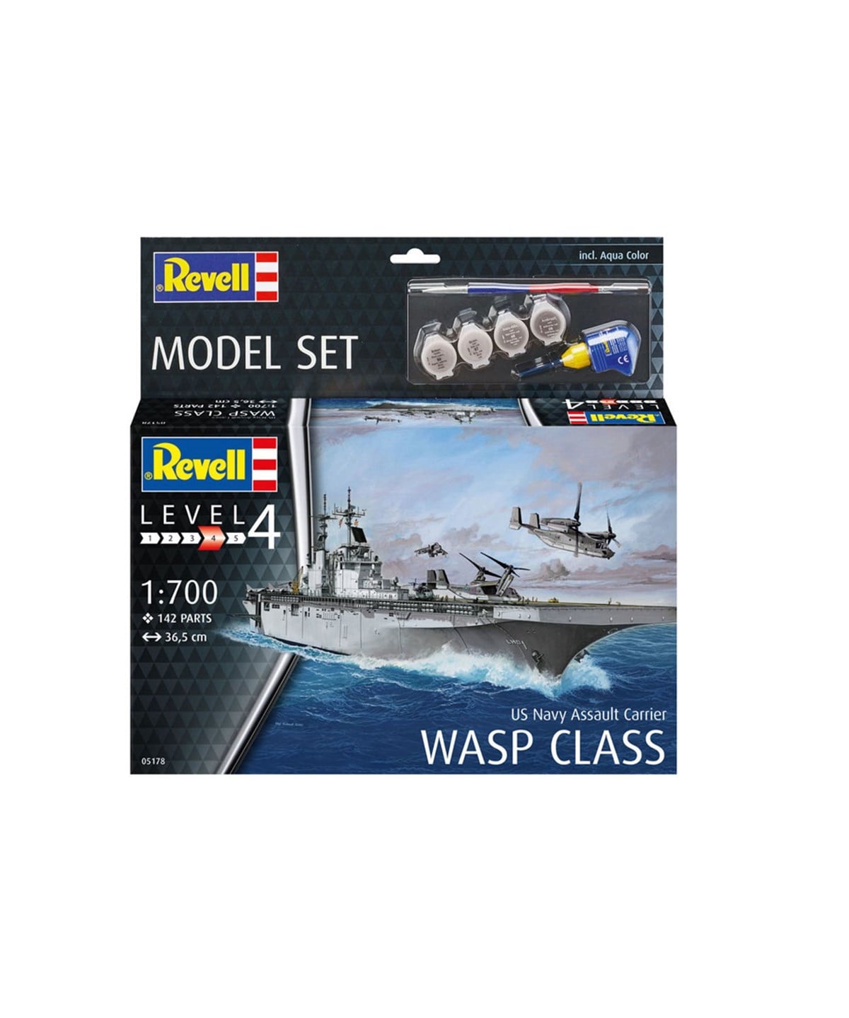 Hobi ve Koleksiyon, REVELL, Revell 1:700 Model Set Gemi US Navy Assault Carrier Wasp Class USS 65178