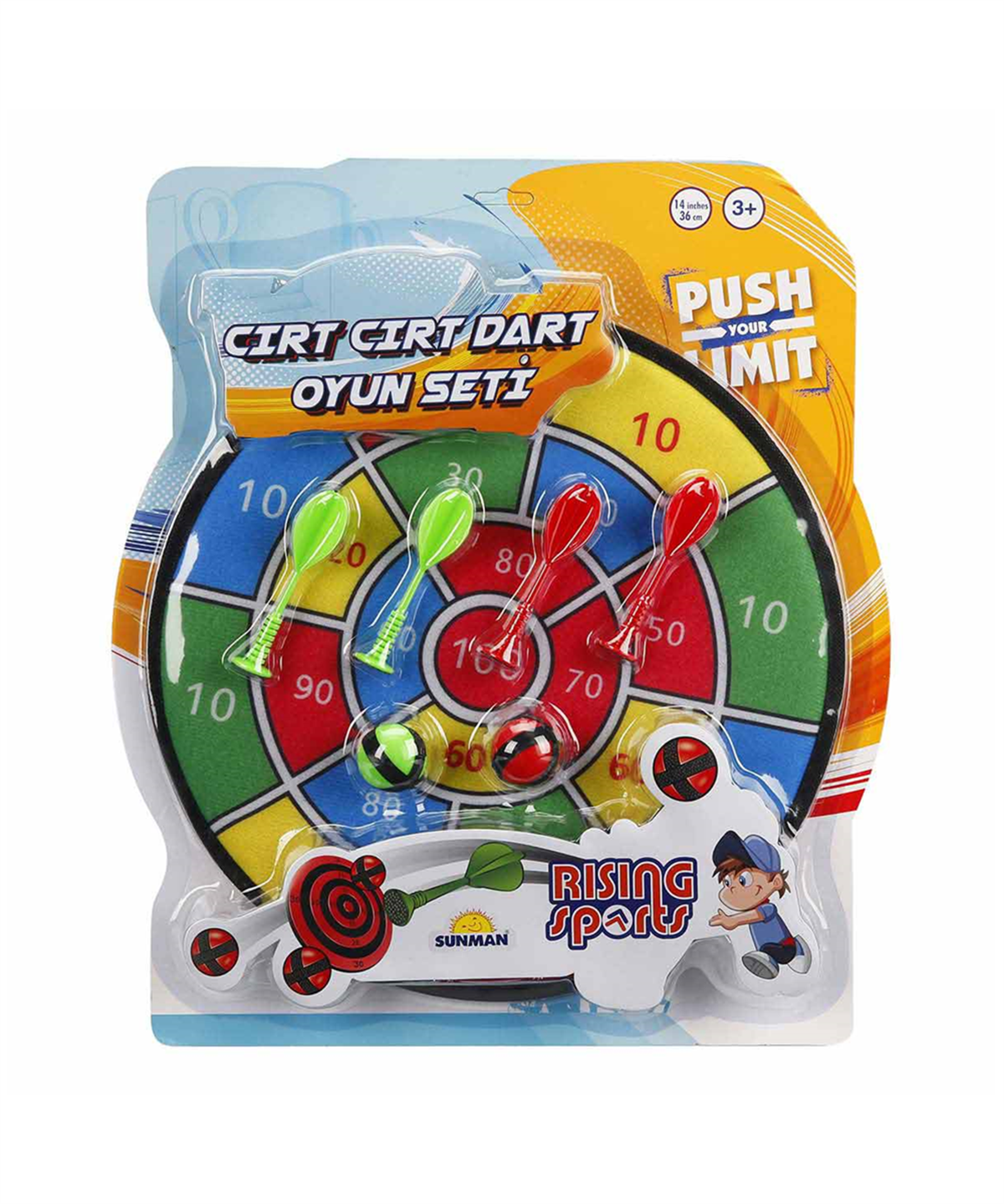 Hobi ve Koleksiyon, Sunman, Rising Sports İğnesiz Dart Seti 36 cm 67898 Renkli Klasik