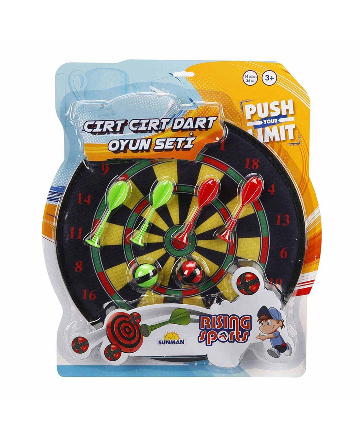 Hobi ve Koleksiyon, Sunman, Rising Sports İğnesiz Dart Seti 36 cm 67898 Siyah Klasik