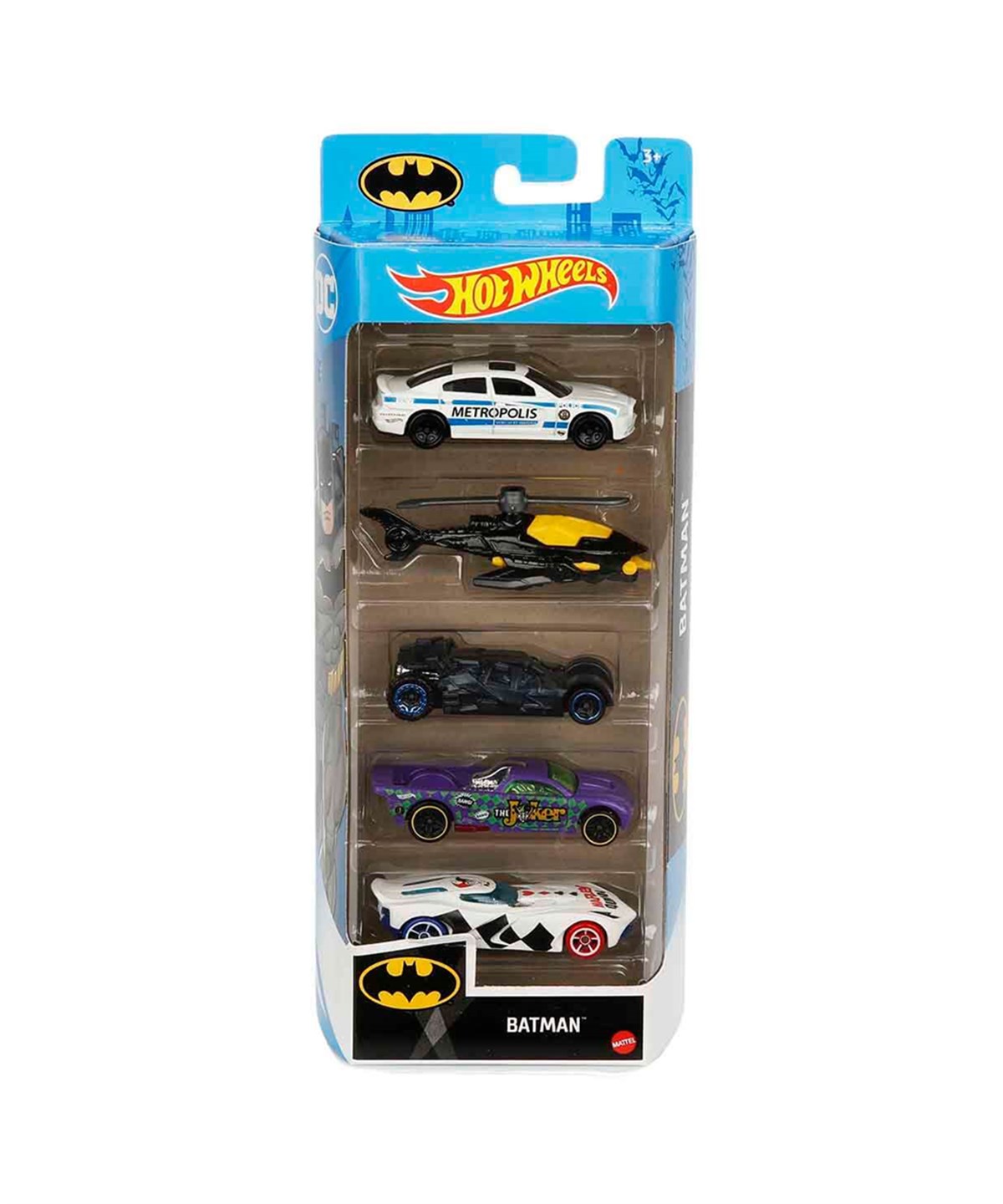 Hot Wheels Oyun Setleri, Hot Wheels, Hot Wheels 5'li Araba Seti 01806 GTN43 Batman
