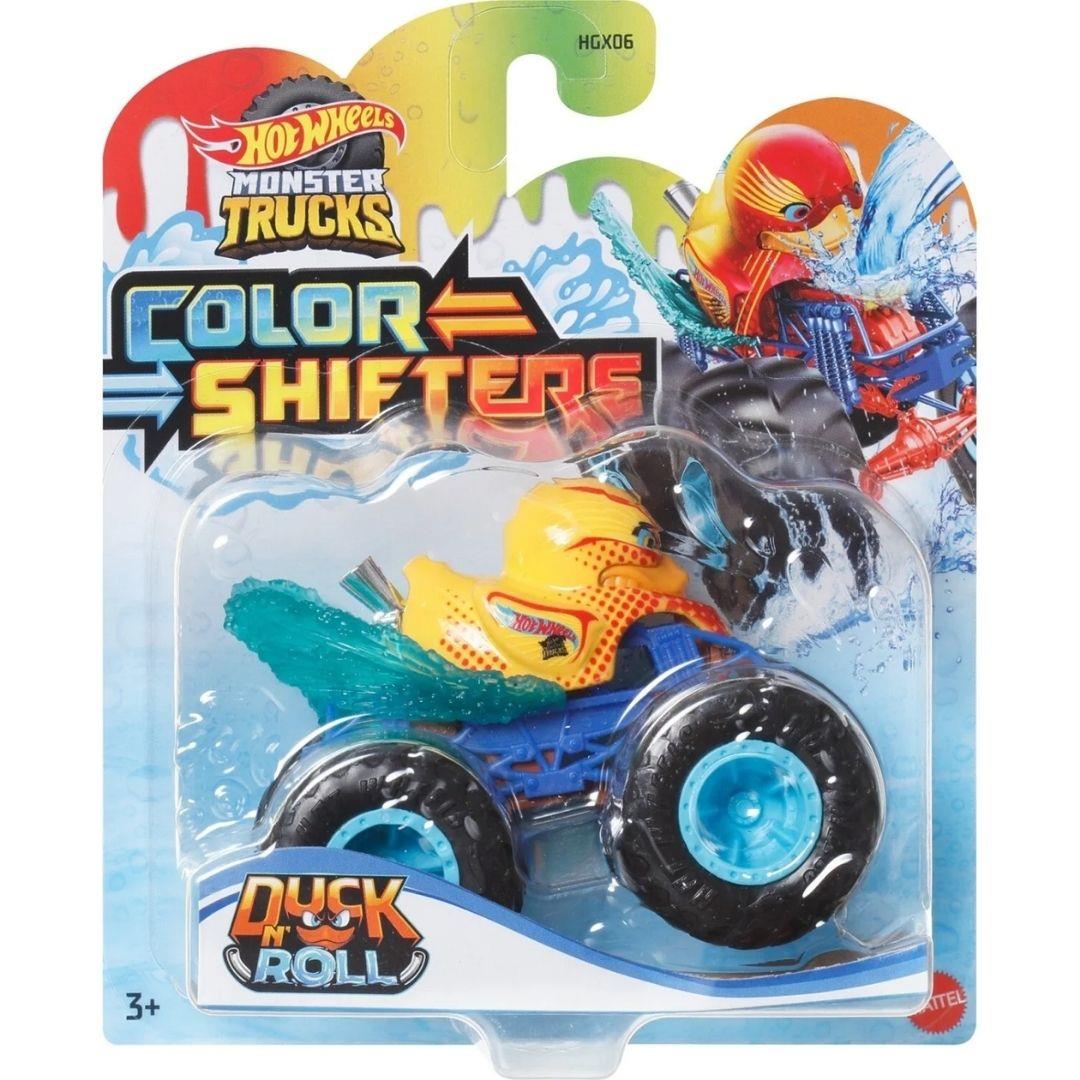 Hot Wheels Oyun Setleri, Hot Wheels, Hot Wheels Monster Trucks 1:64 Renk Değiştiren Arabalar HGX06 HVH84 Duck Roll