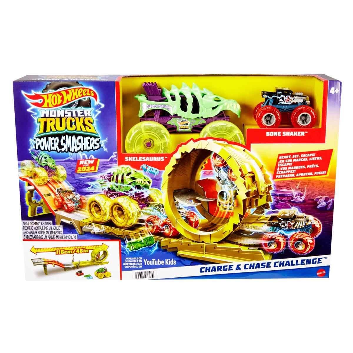 Hot Wheels Oyun Setleri, Hot Wheels, Hot Wheels Monster Trucks Charge Chase Challenge Oyun Seti HXT05