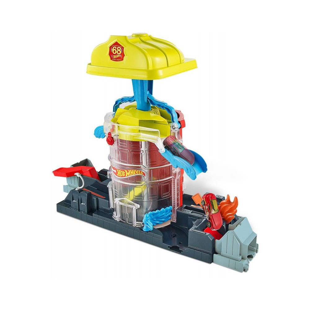 Hot Wheels Oyun Setleri, Hot Wheels, Hot Wheels Tekerlekli Yarış Dünyası Oyun Seti FNB15 GJL06 Süper İtfaiye Macerası