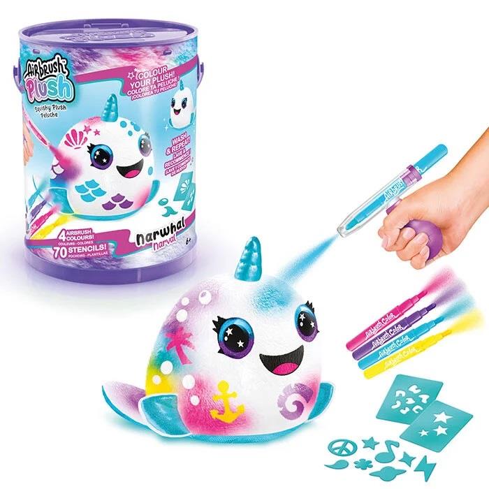 Kolleksiyon Karakterleri, Harika Kanatlar, Airbrush Plush Sürpriz Squishy Paint Bucket 87794 Narwhal