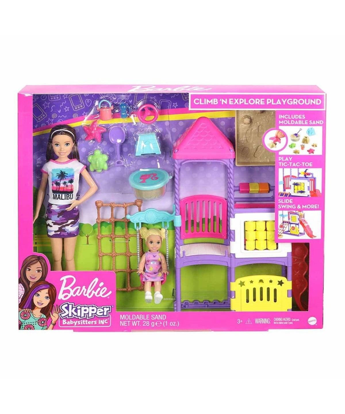 Kolleksiyon Karakterleri, Barbie, Barbie Bebek Bakıcısı Skipper ve Oyun Parkındaki Bebekleri Seti GHV89