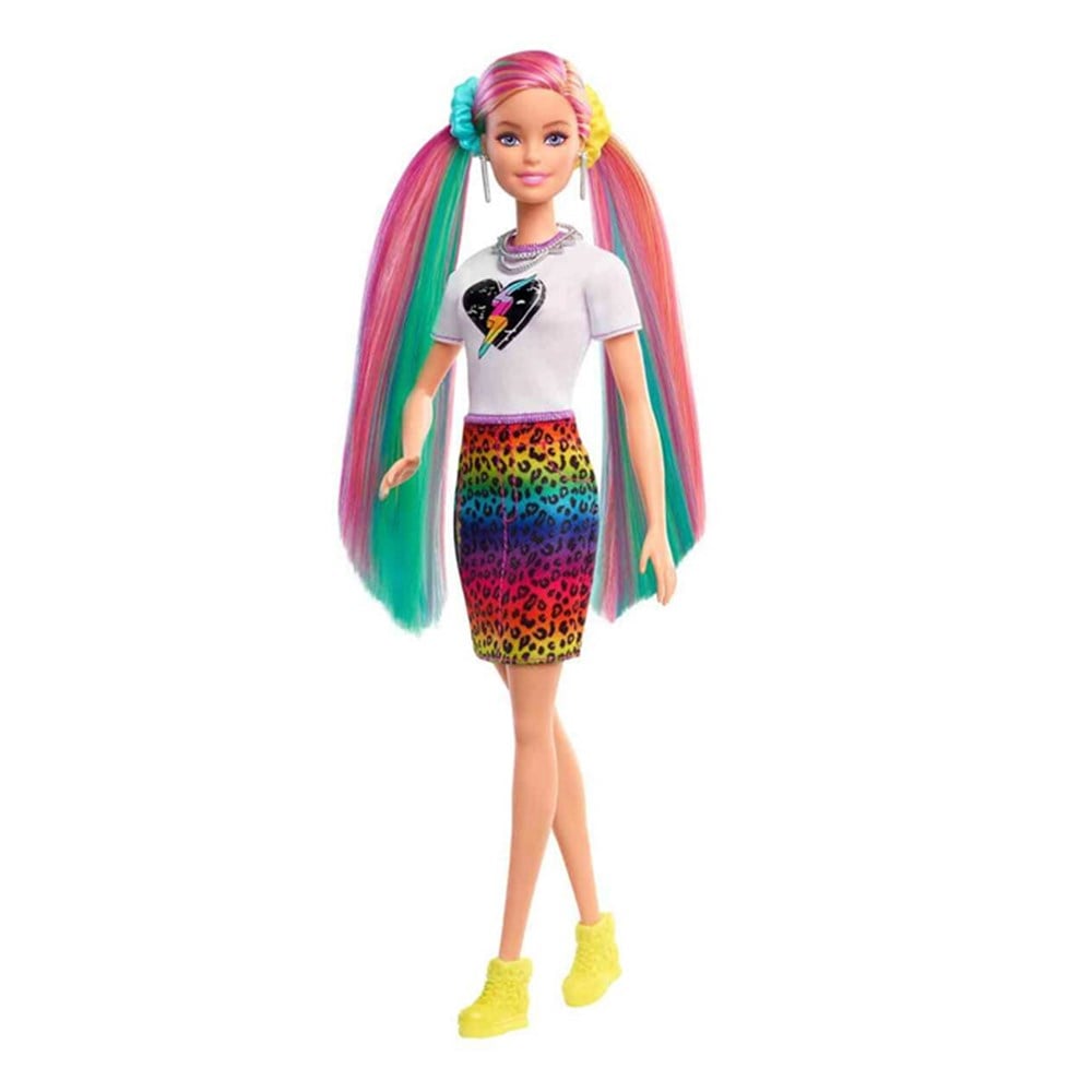 Kolleksiyon Karakterleri, Barbie, Barbie Leopar Desenli Saçlar Bebeği GRN81