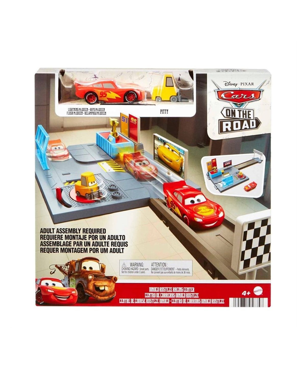 Kolleksiyon Karakterleri, ŞİMŞEK MCQUEEN, Cars Disney ve Pixar Arabaları Yolda Dinoco Rusteze Yarış Merkezi HGV69