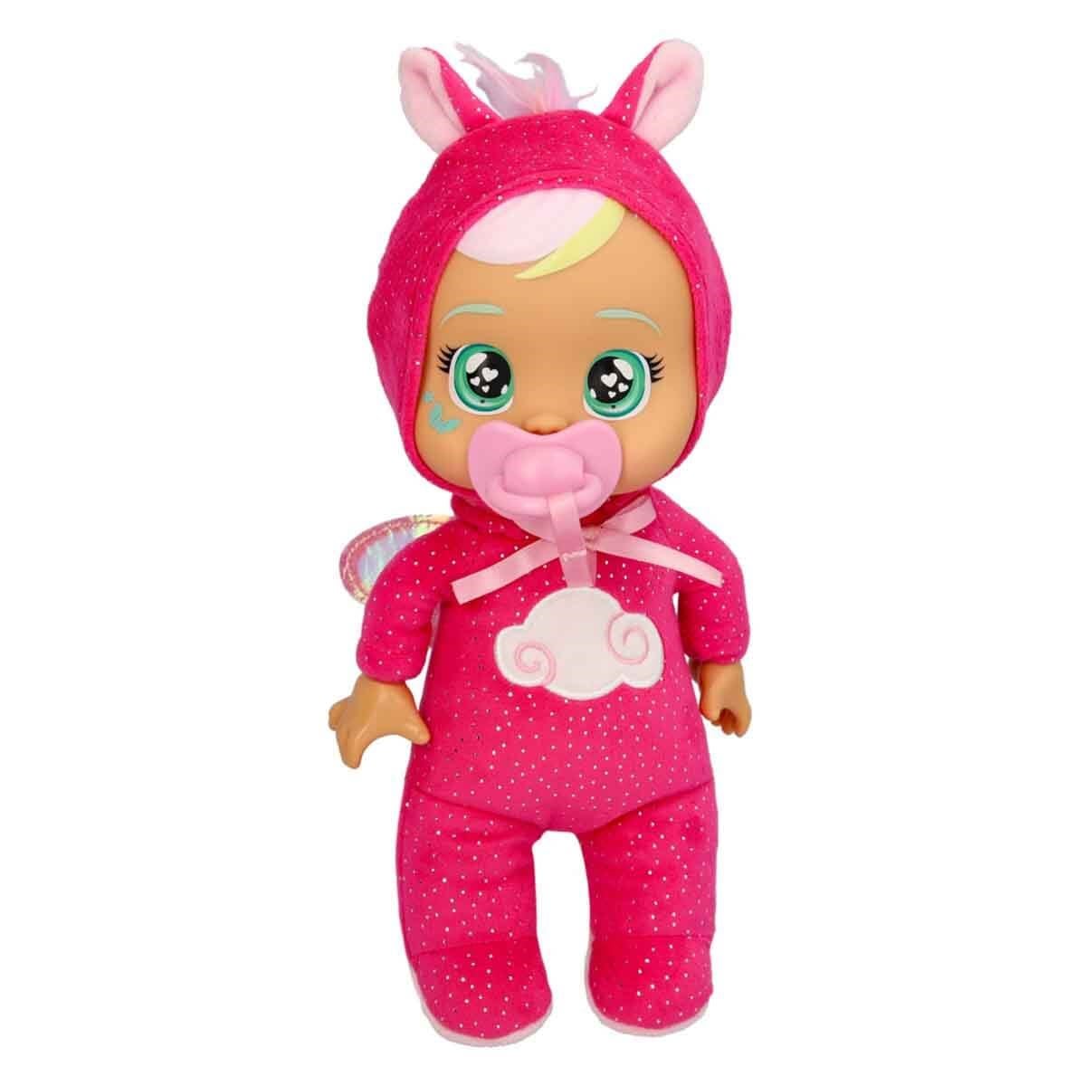 Kolleksiyon Karakterleri, Giochi Preziosi, Cry Babies Ağlayan Yumuş Bebek CYB76000 Koyu Pembe Tulumlu Hannah