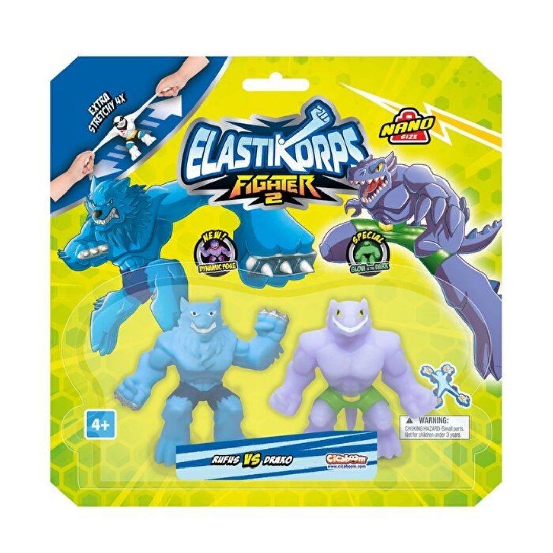 Kolleksiyon Karakterleri, MEGA OYUNCAK, Elastikorps Fighters Nano Mini İkili Paket 31896 Rufus & Drako