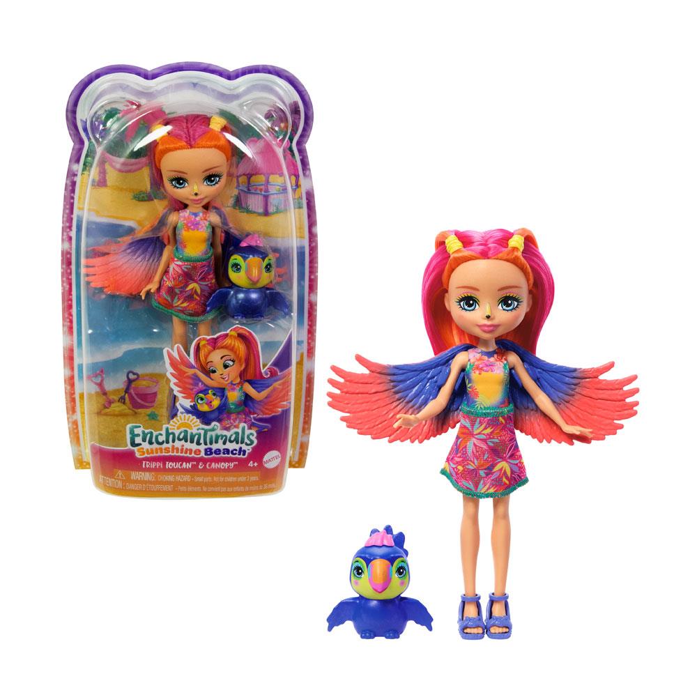 Kolleksiyon Karakterleri, Enchantimals, Enchantimals Karakter Bebekler FNH22 HRX83 Trippi Toucan & Canopy