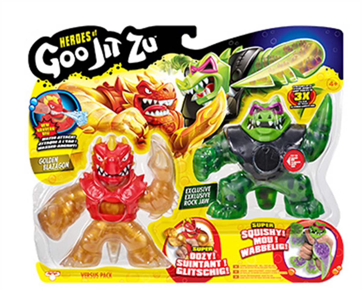 Kolleksiyon Karakterleri, Goojitzu, Goojitzu Esnek Uzayan Kahramanlar 2 li Paket GJT23000 Golden Blazagon & Exclusive Rock Jaw