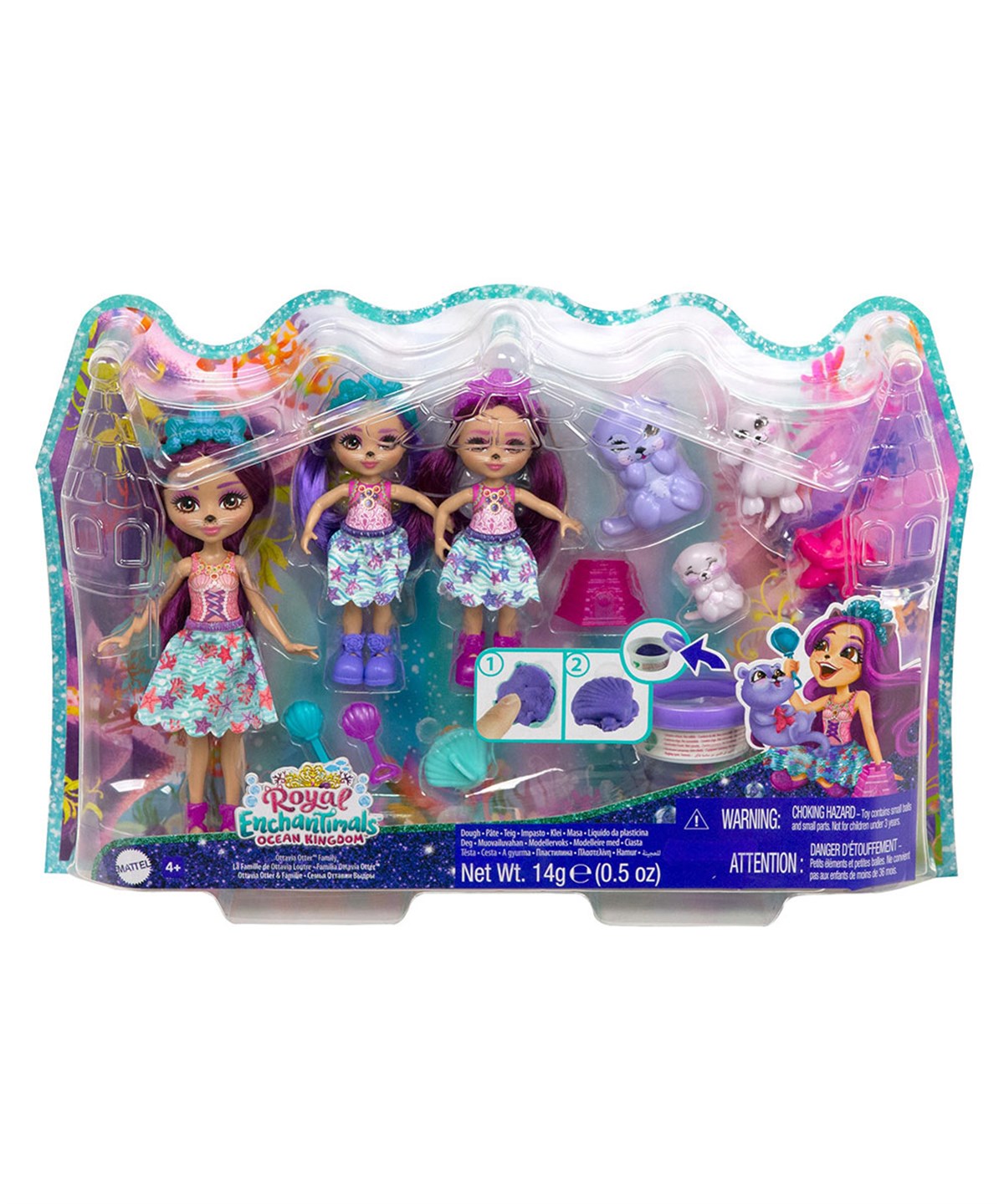Kolleksiyon Karakterleri, Enchantimals, Görkemli Enchantimals Okyanus Krallığı Aile Serisi Bebekler HCF94 HCF94 Ottavia Otter Ailesi