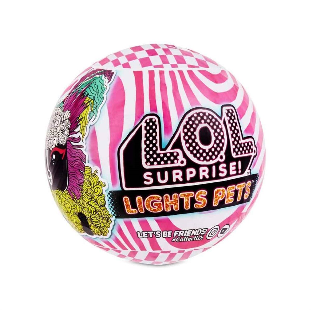 Kolleksiyon Karakterleri, L.O.L. Surprise - LOL Bebek, L.O.L Surprise Simli ve Işıklı LOL Tüylü Hayvanlar 9 Sürpriz