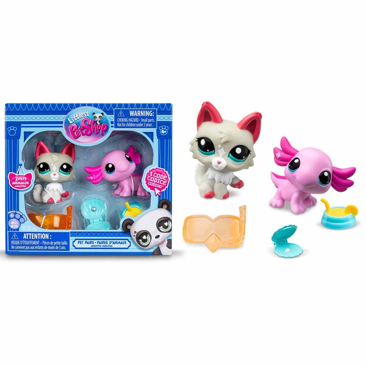 Kolleksiyon Karakterleri, Sunman, Littlest Pet Shop Minişler 2'li Figür Seti S1 S00005264 25&21 Aksolotl ve Kedi