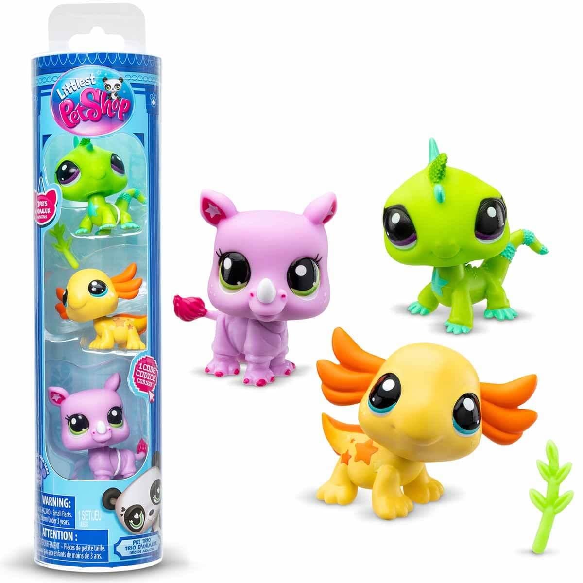 Kolleksiyon Karakterleri, Sunman, Littlest Pet Shop Minişler 3'lü Figür Seti S1 S00005516 Gergedan İguana Aksolotl