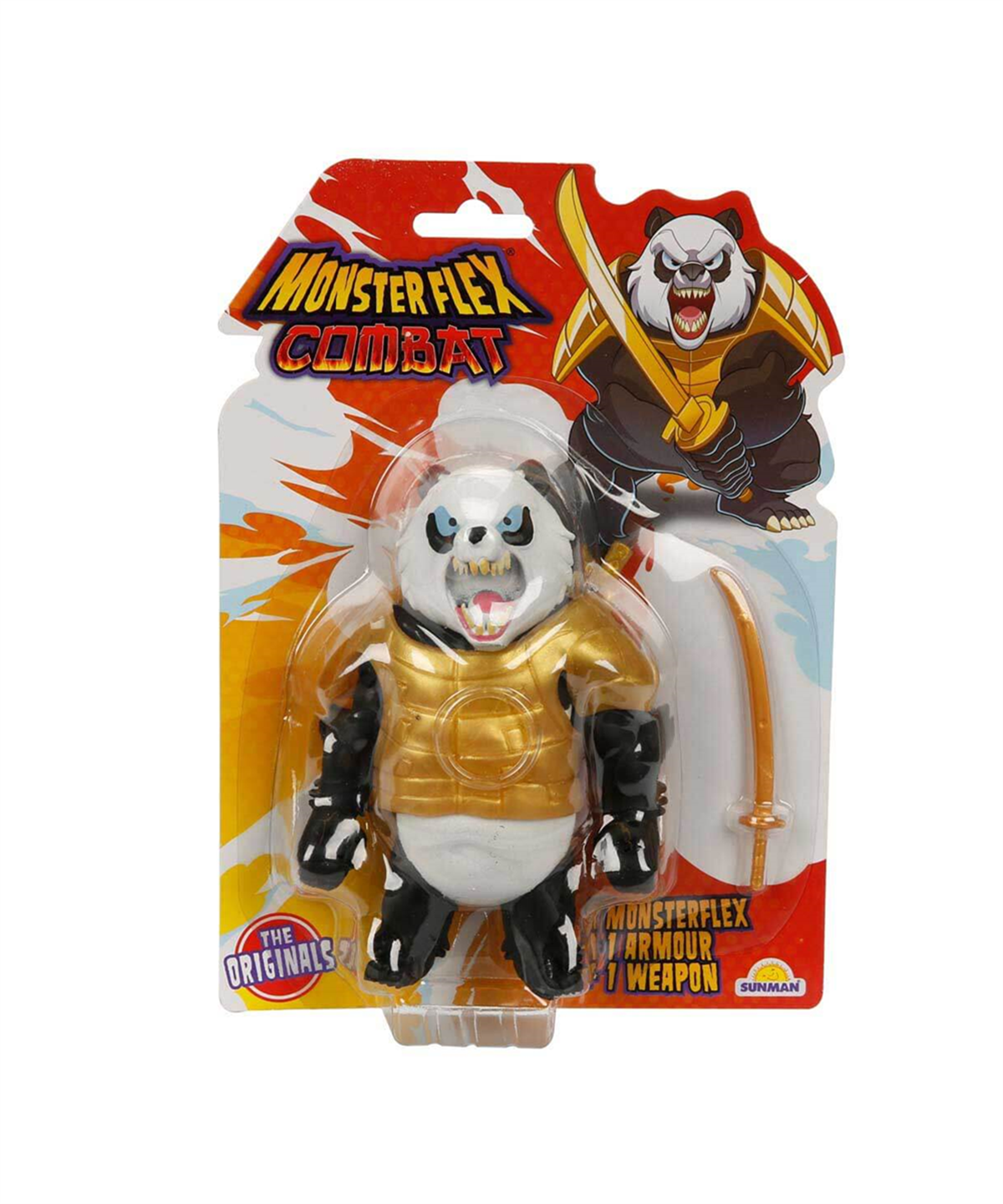 Kolleksiyon Karakterleri, Sunman, Monster Flex Combat Süper Esnek Figür 15 cm 11795 Samurai Panda