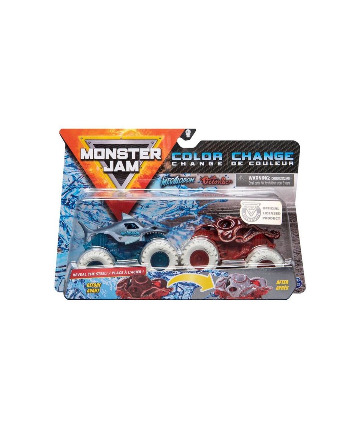 Kolleksiyon Karakterleri, MONSTER JAM, Monster Jam 1:64 İkili Araba Seti 36072 Megalodon vs Uclonser