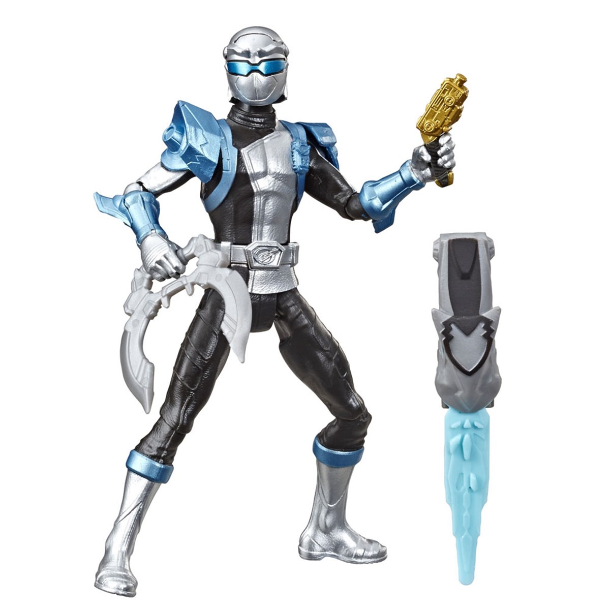 Kolleksiyon Karakterleri, Power Rangers, Power Ranger Beast Morphers Figür 15 cm E5915 E6031 Silver Rager