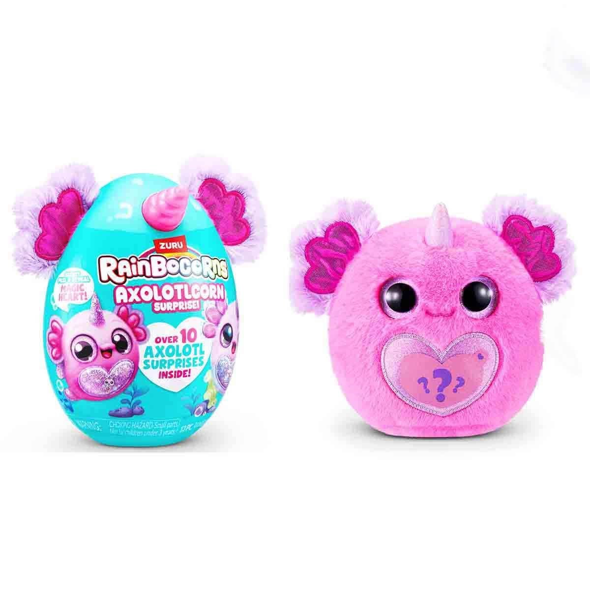 Kolleksiyon Karakterleri, Giochi Preziosi, Rainbocorns Axolotlcorn Sürpriz Peluş RAR35000 Mor-Pembe Desenli