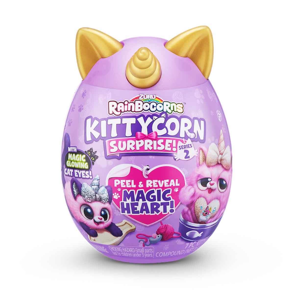 Kolleksiyon Karakterleri, Giochi Preziosi, Rainbocorns Kittycorn Bow Sürpriz S7 RAR19110 Sarı Boynuz