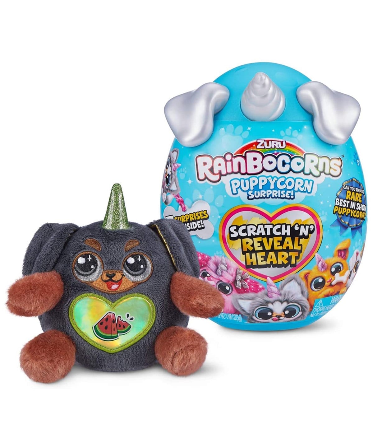 Kolleksiyon Karakterleri, Giochi Preziosi, Rainbocorns Puppycorn Sürpriz S2 RAR13000 29073 Yeşil Boynuz