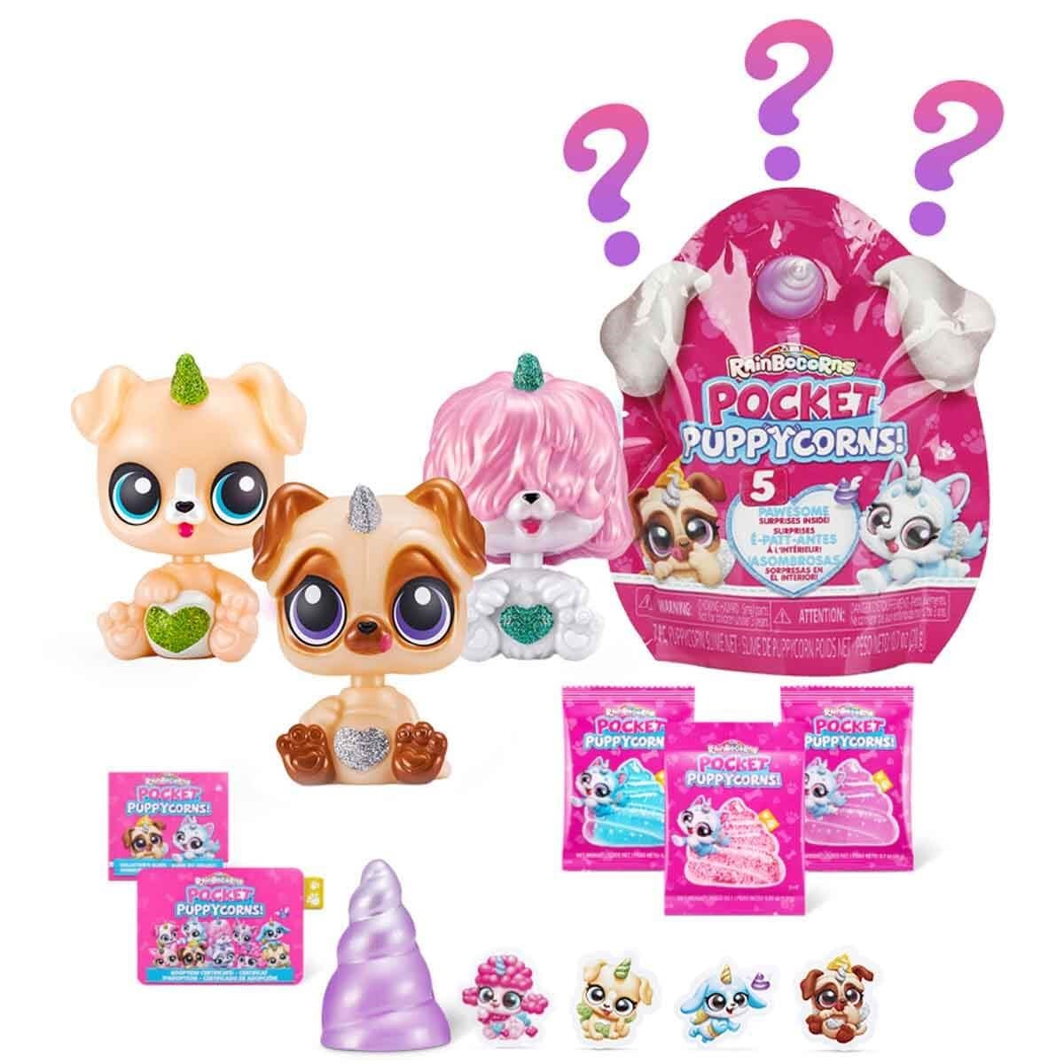 Kolleksiyon Karakterleri, Giochi Preziosi, Rainbocorns Pocket Sürpriz Mini Figür S1 Sürpriz Paket RAR24000 Mor Boynuz