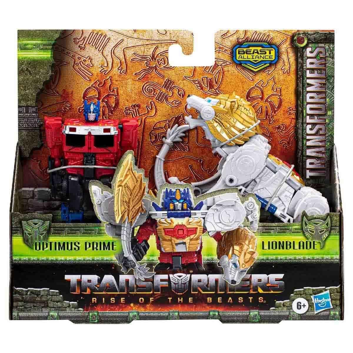 Kolleksiyon Karakterleri, Transformers, Transformers Rise of The Beast 2'li Figür Seti F3898 F4622 Optimus Prime Ve Lionblade