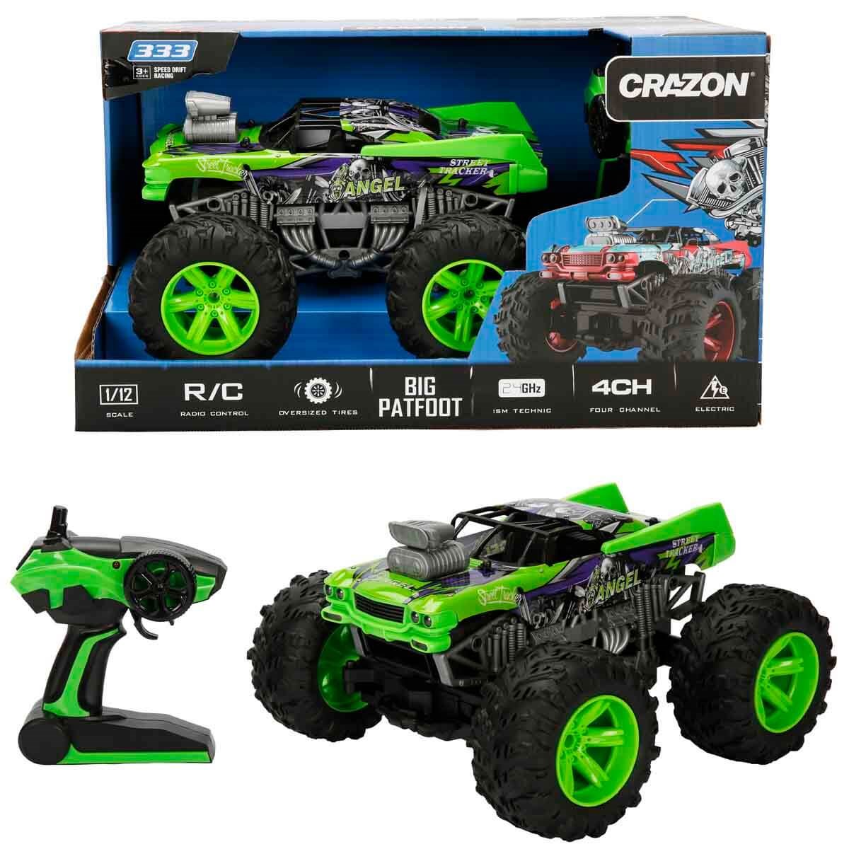 Kumandalı Arabalar, Sunman, 1:12 Big PatFoot USB Şarjlı Uzaktan Kumandalı Off Road Araba 32 cm 16156 Yeşil